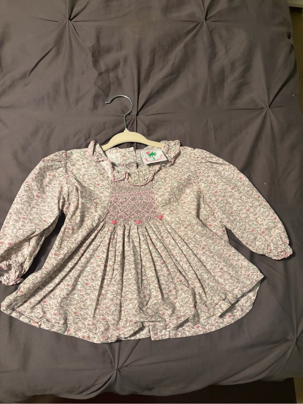 Shrimp and Grits Smocked Floral Long-Sleeve Blouse